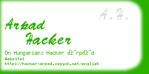 arpad hacker business card